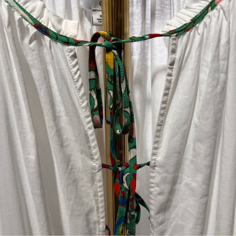 RHODE x Target White Maxi Swim Coverup with Green Accents XL - Picture 8 of 13